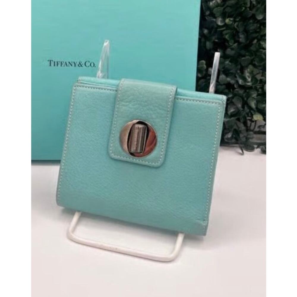 Tiffany & Company Vintage Blue Turn Lock Wallet - Picture 2 of 16